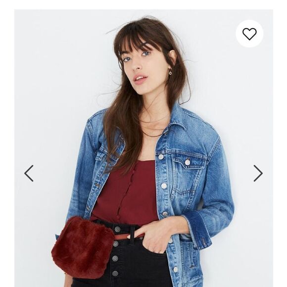 Madewell Simple pouch belt bag in  faux fur - Picture 1 of 7